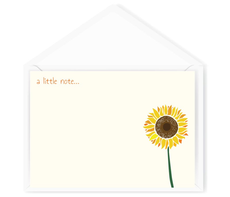 Little Notes by Comptime Sunflower Note Cards (24 Non-foldover Cards and Envelopes) Sunflower Cards - Image 1